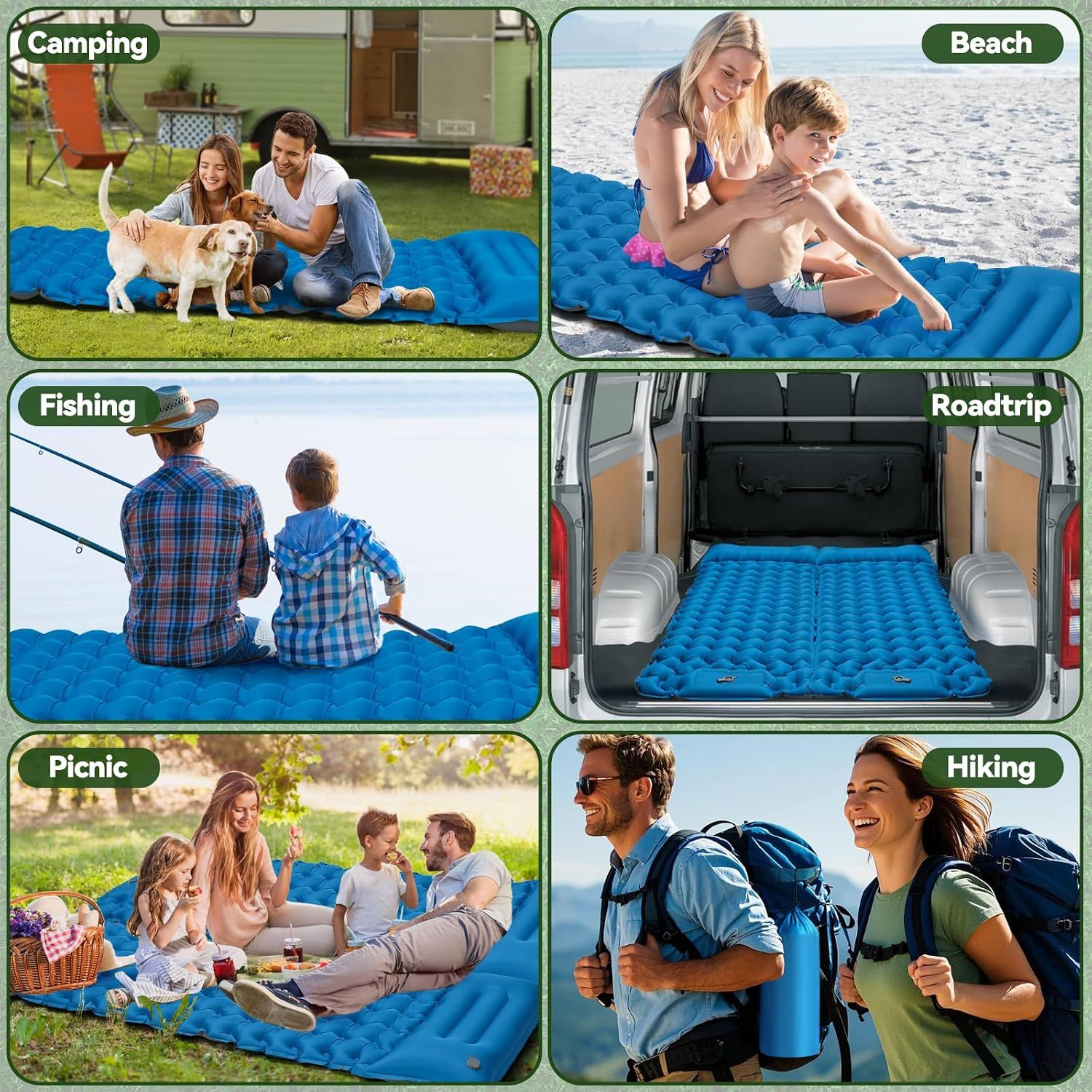 Ultralight Inflatable Camping Sleeping Pad 200x68cm