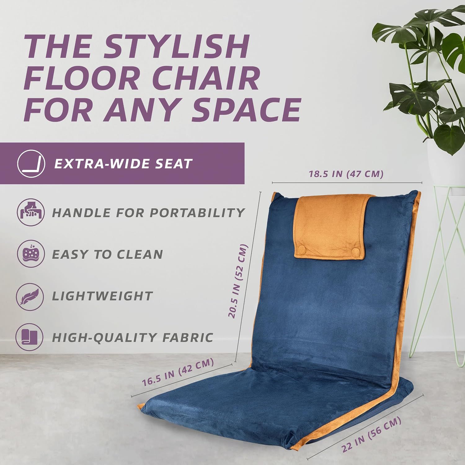 Adjustable Folding Floor Chair with Back Support