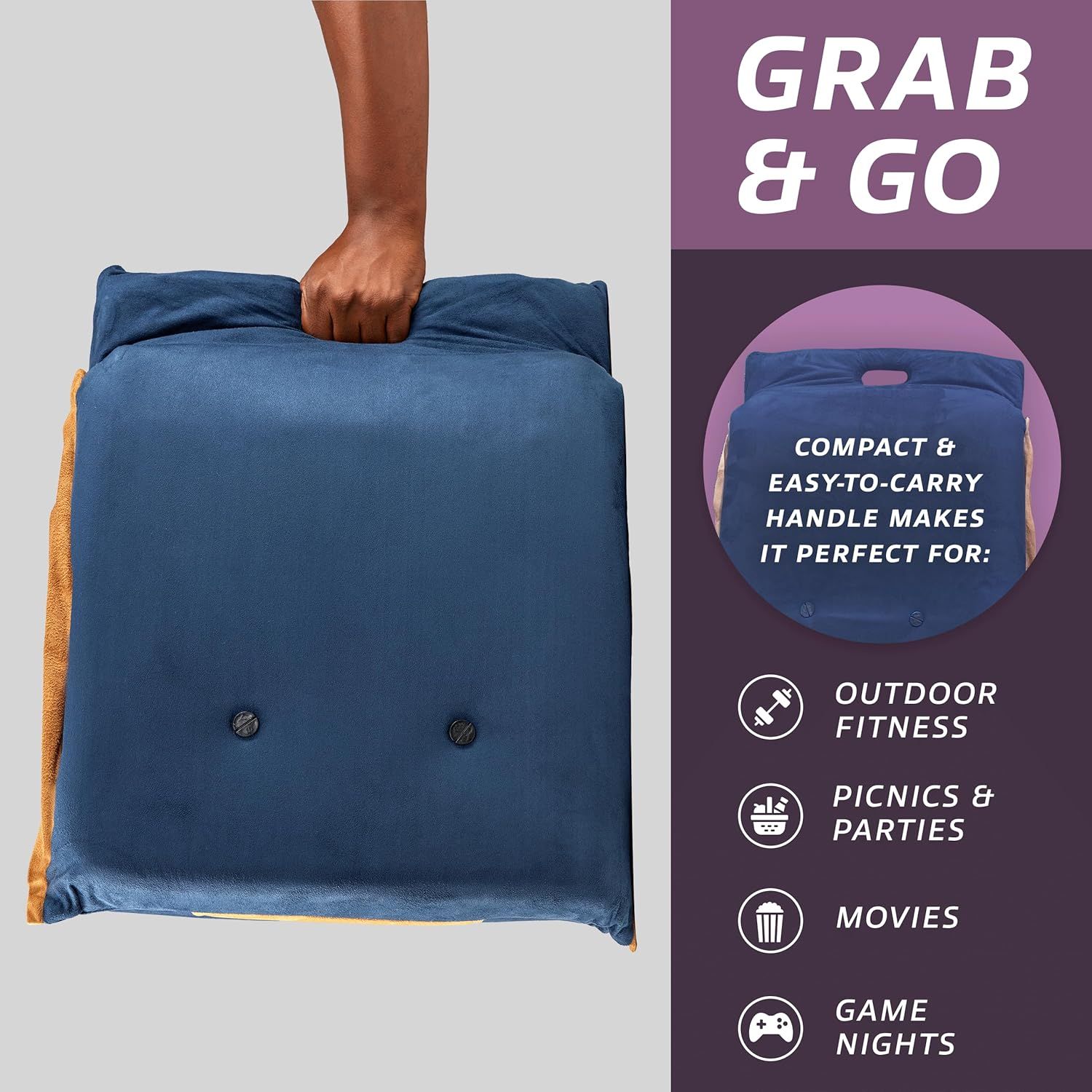Adjustable Folding Floor Chair with Back Support