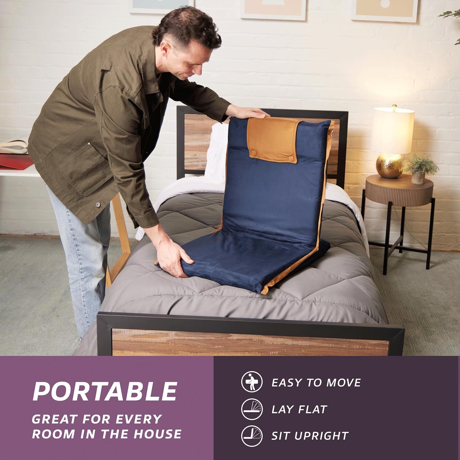 Adjustable Folding Floor Chair with Back Support