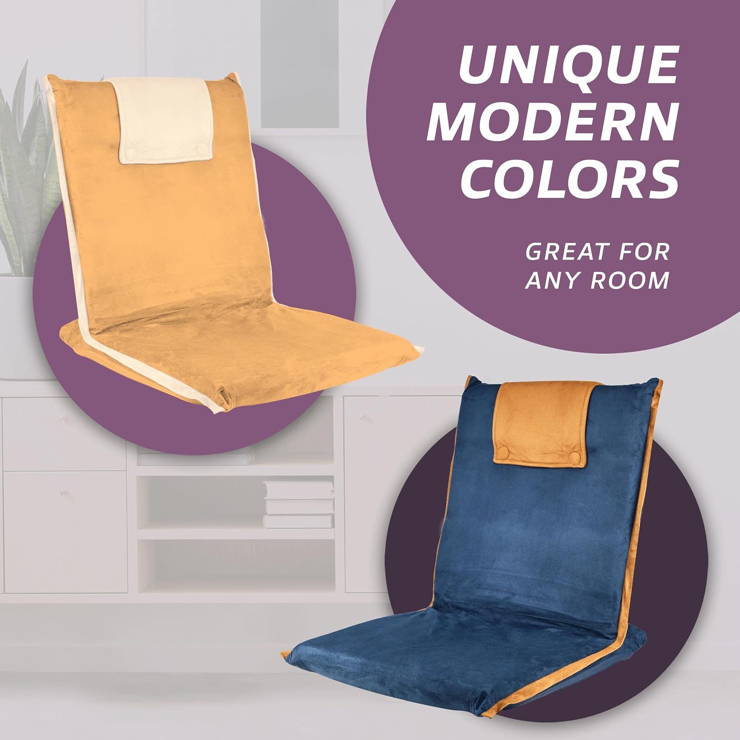Adjustable Folding Floor Chair with Back Support