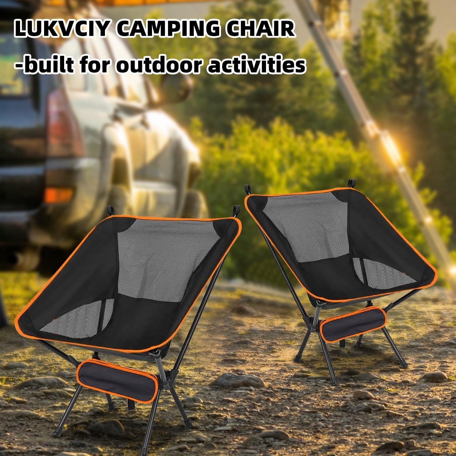 Lightweight Folding Camping Chair 150kg Capacity Orange