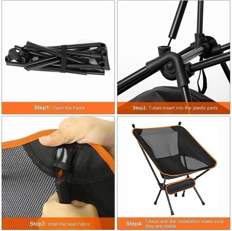 Lightweight Folding Camping Chair 150kg Capacity Orange