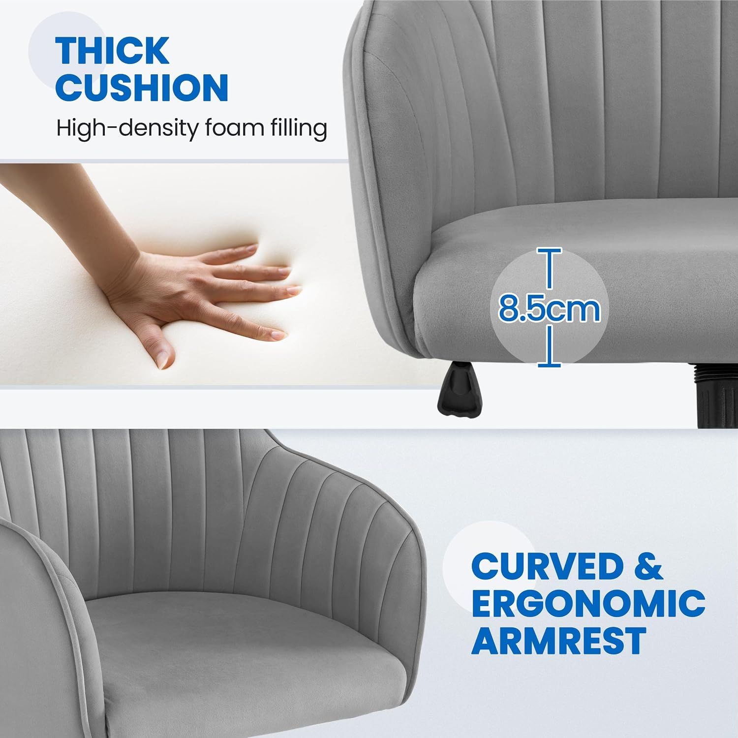 Ergonomic Swivel Office Chair – 360° Rotation, Rocking Function &amp; Padded Seat