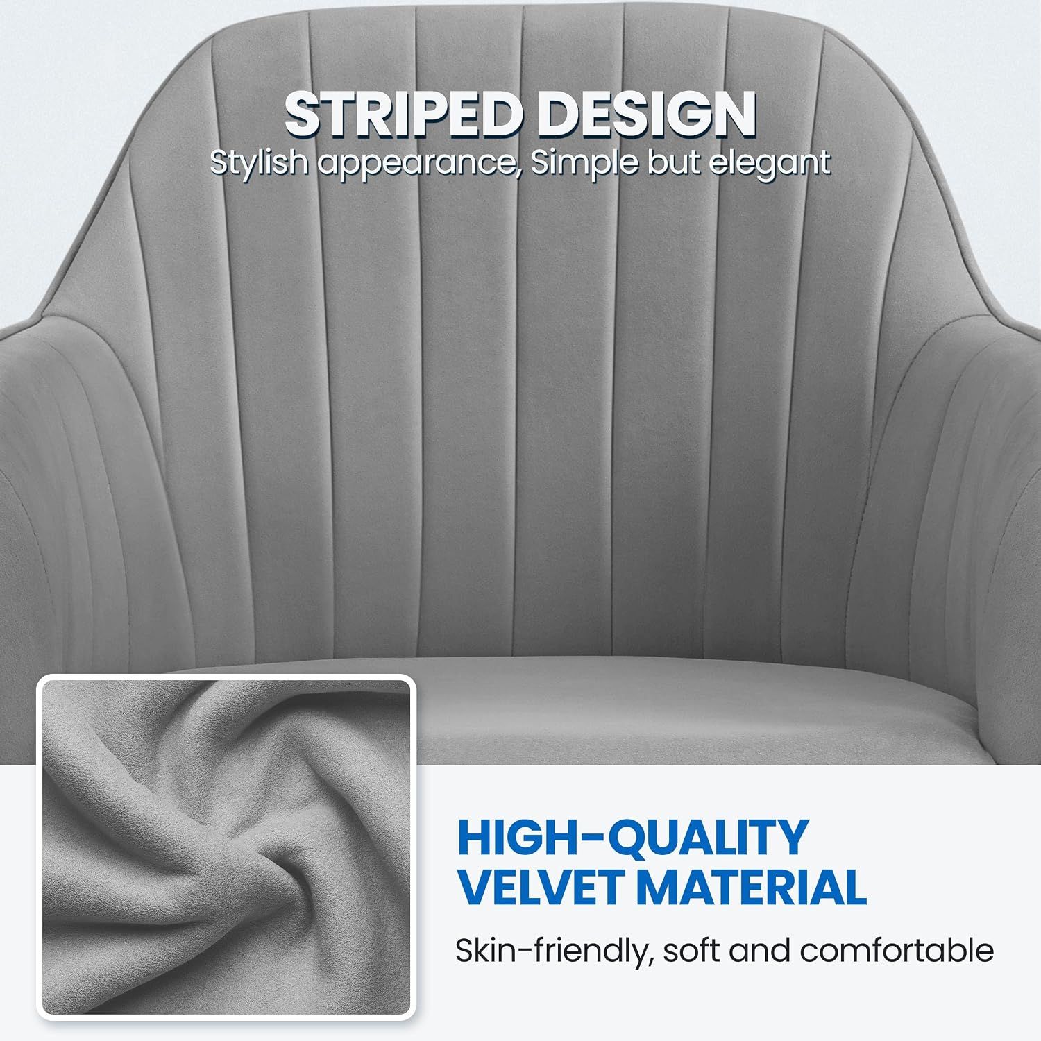 Ergonomic Swivel Office Chair – 360° Rotation, Rocking Function &amp; Padded Seat