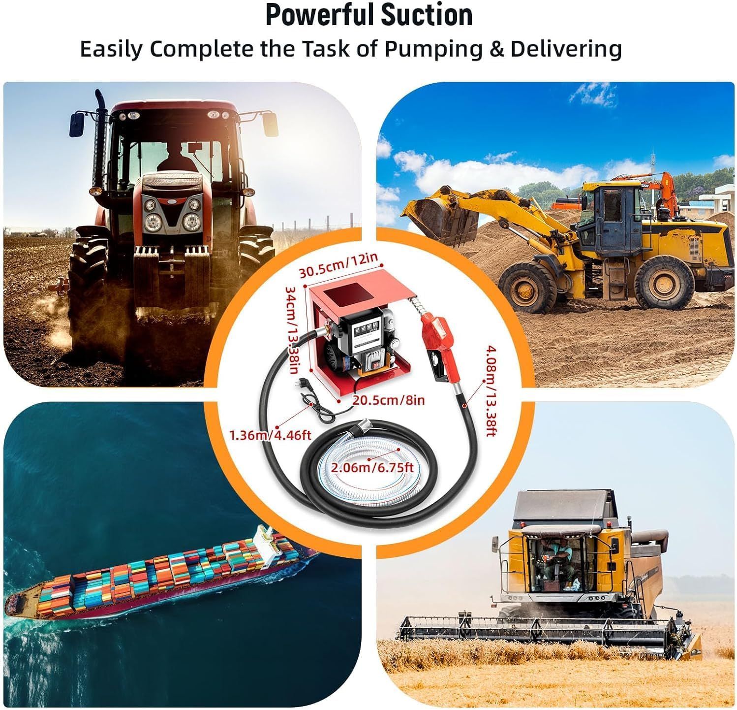 Self-priming 550W Diesel Transfer Pump with Digital Flow Meter – 230V