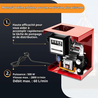 Self-priming 550W Diesel Transfer Pump with Digital Flow Meter – 230V