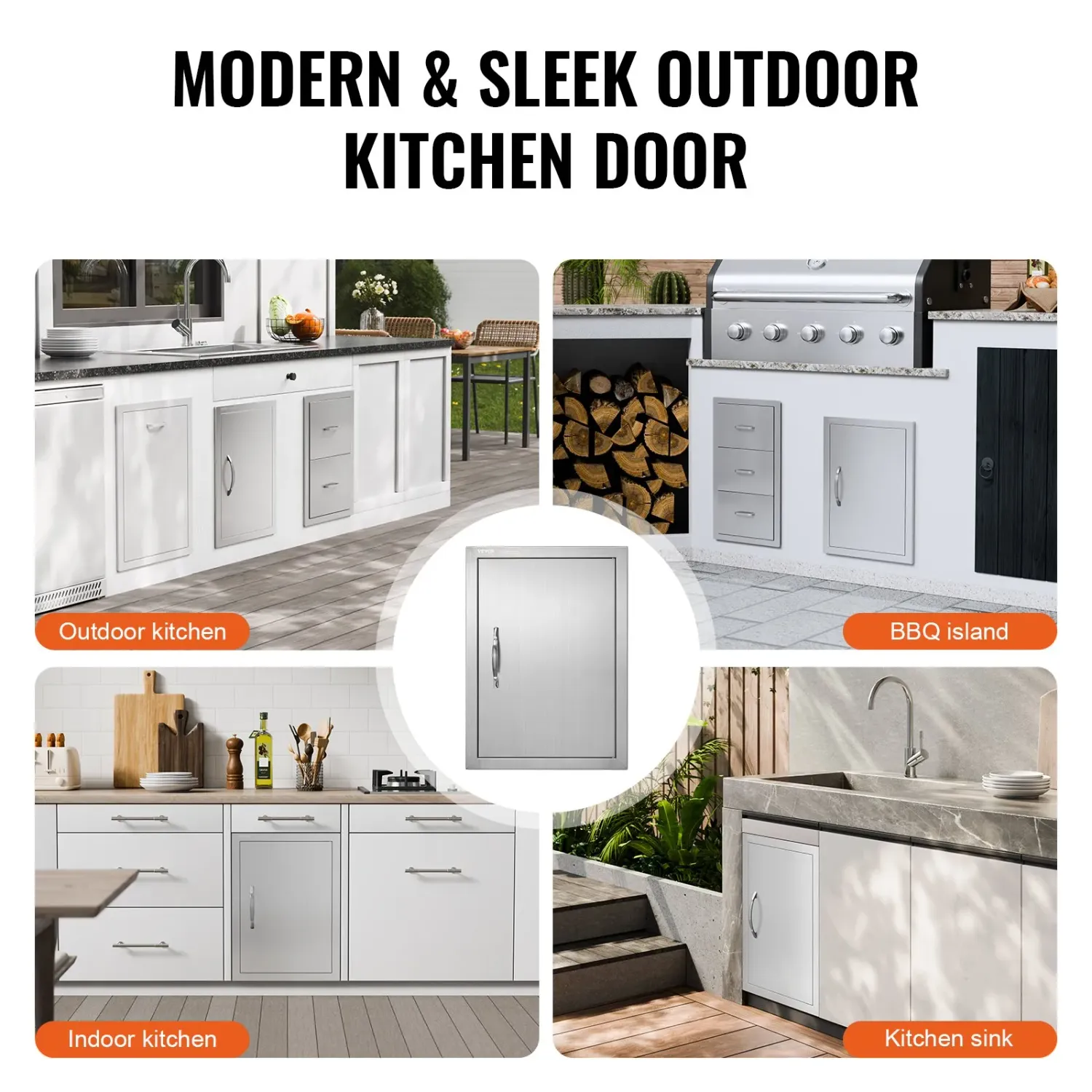 Stainless Steel BBQ Access Door – 16 x 22 Inch, Reversible Left/Right Opening