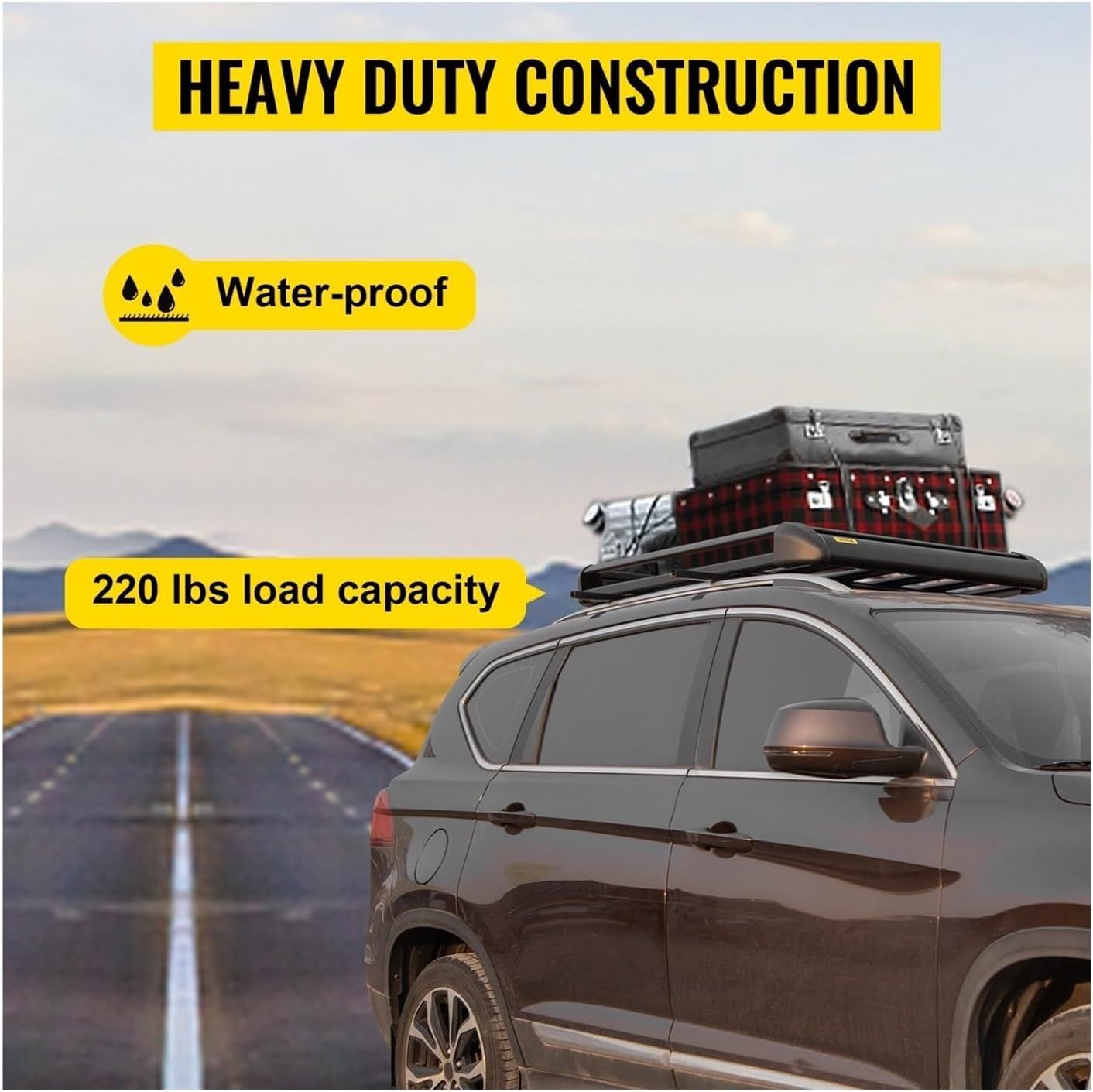 Universal Car Roof Rack 100KG Load Capacity Luggage Cargo Cross Bars