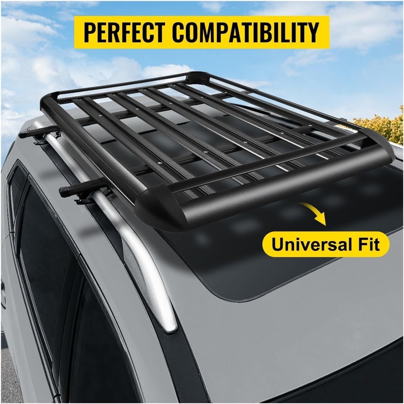 Universal Car Roof Rack 100KG Load Capacity Luggage Cargo Cross Bars