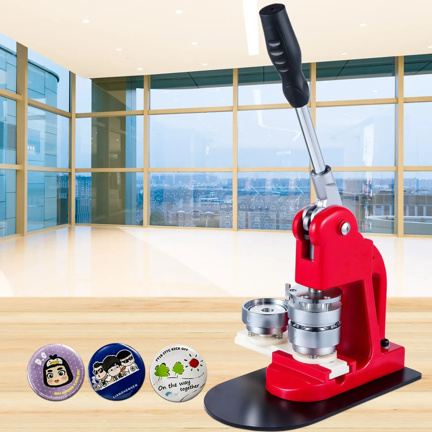 44mm Button Maker Badge Press Machine with 1000 Button Parts