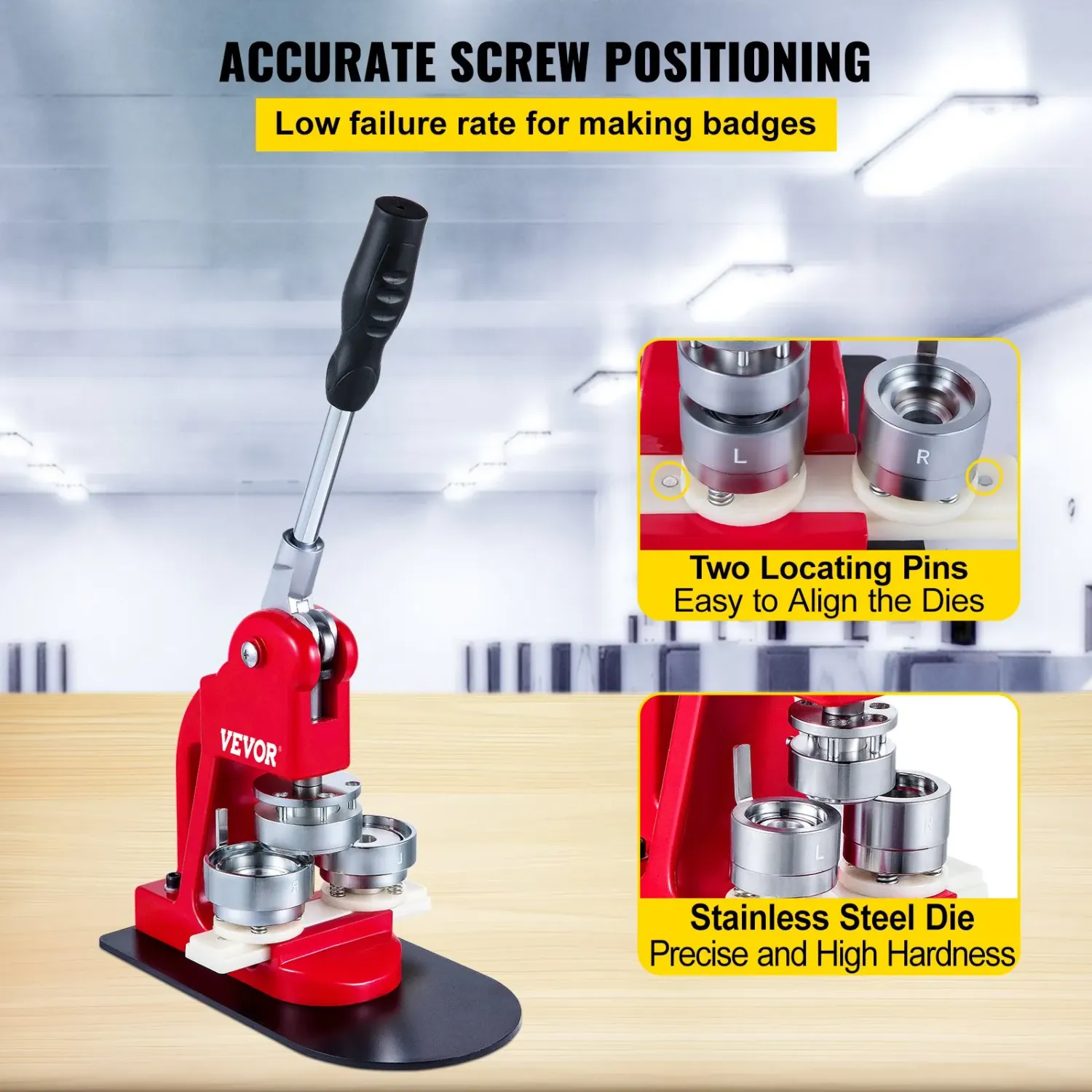 44mm Button Maker Badge Press Machine with 1000 Button Parts