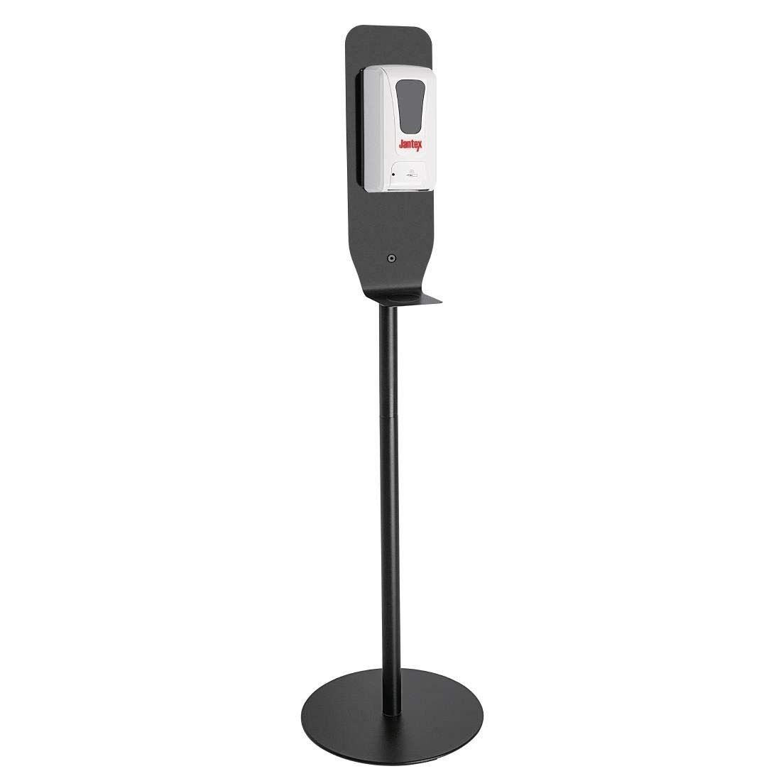 Stainless Steel Sanitiser Dispenser Stand with Drip Tray Black