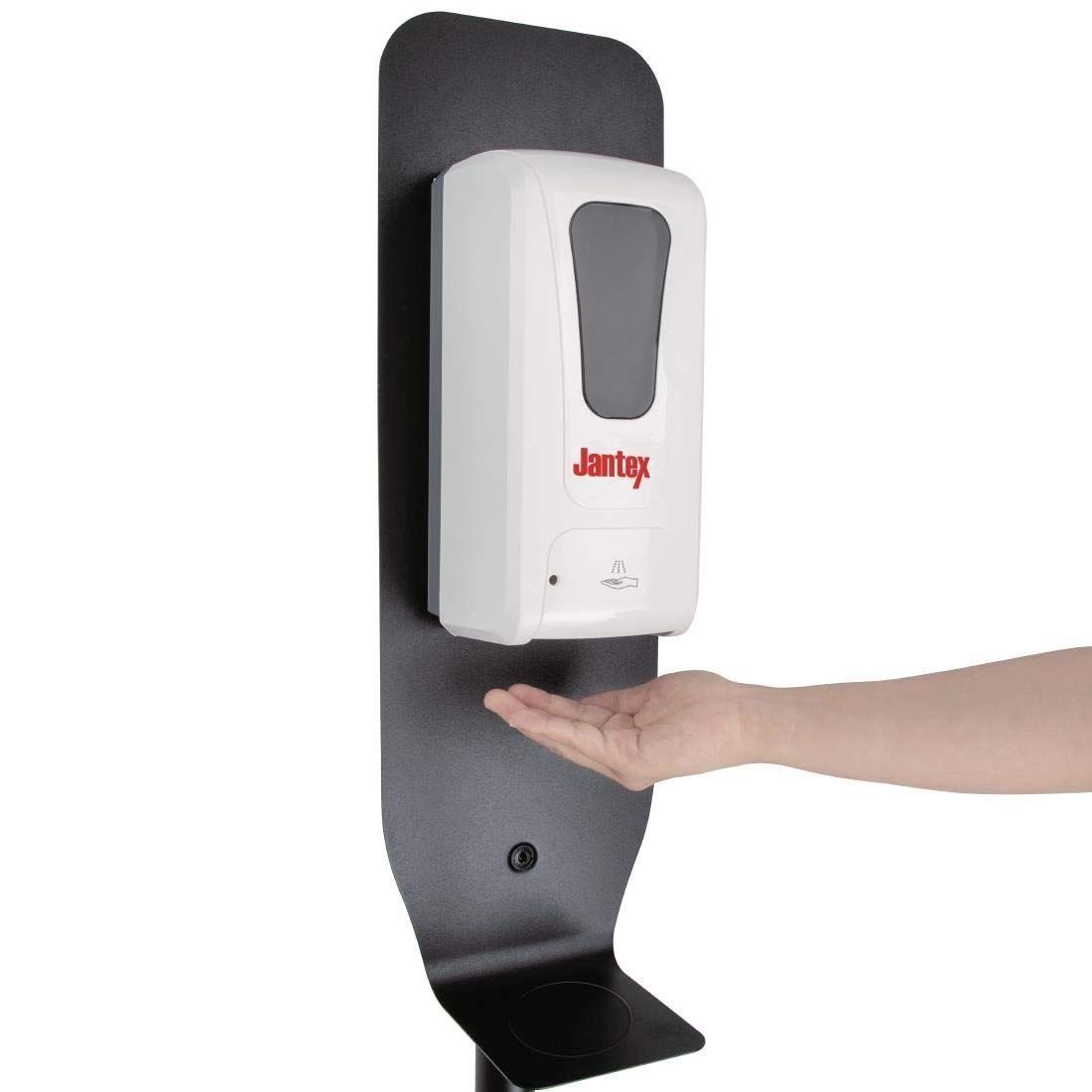 Stainless Steel Sanitiser Dispenser Stand with Drip Tray Black