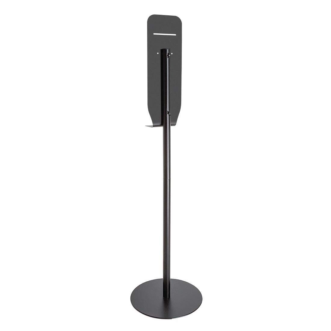 Stainless Steel Sanitiser Dispenser Stand with Drip Tray Black