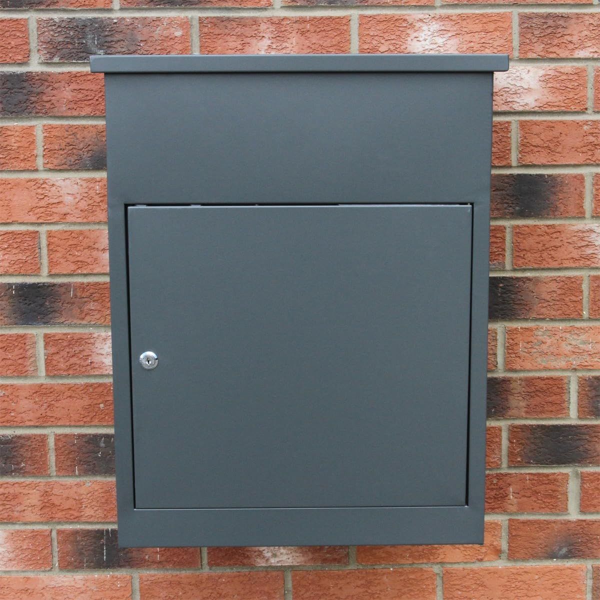 Large Parcel Mailbox Lockable Galvanised Steel Grey