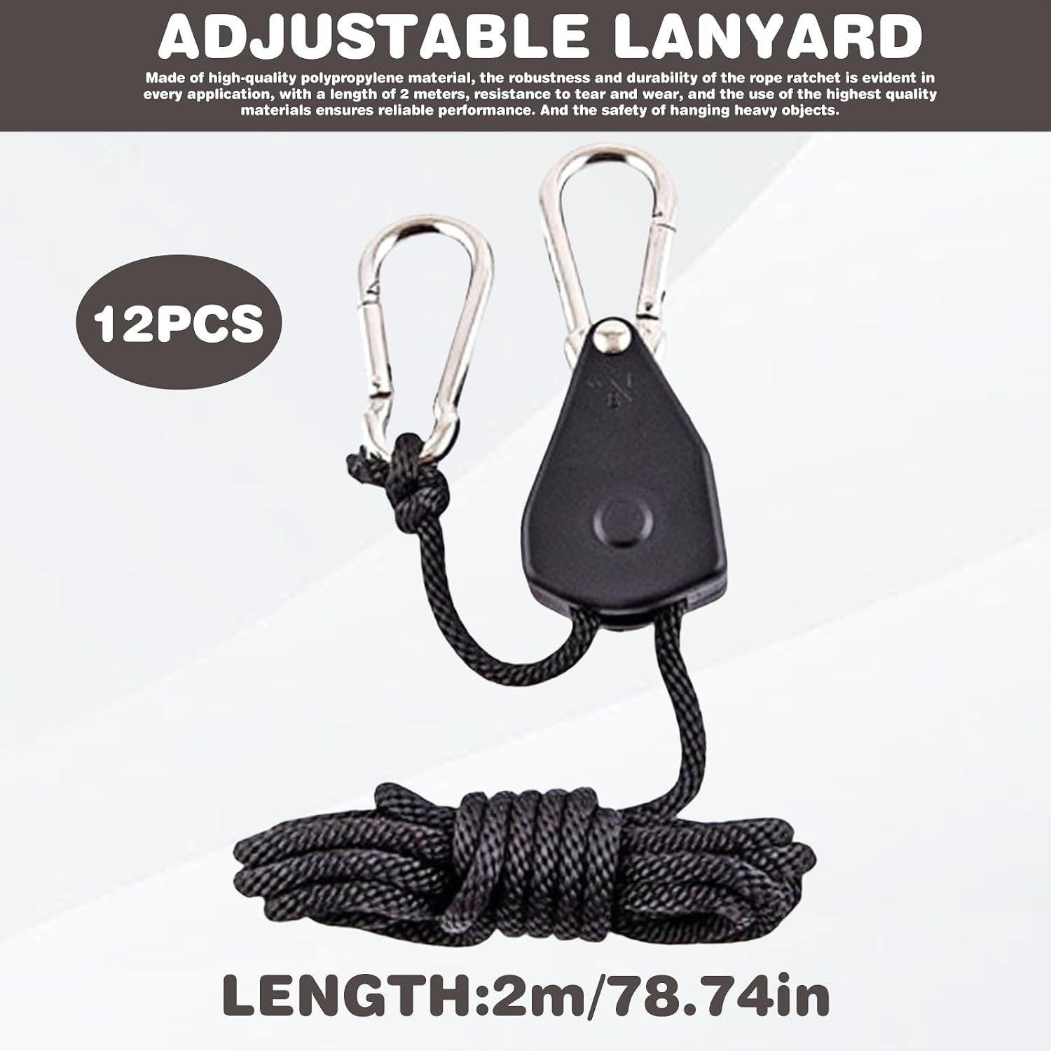 Rope ratchet Hangers – 2m Adjustable Hanging Straps, 68–75 kg Capacity