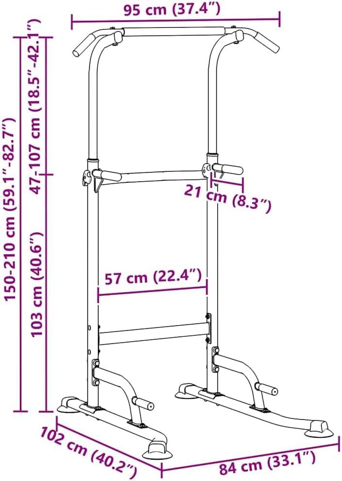Power Tower Adjustable Dip Station – Multi-Function Pull-Up &amp; Strength Training Station