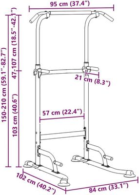 Power Tower Adjustable Dip Station – Multi-Function Pull-Up &amp; Strength Training Station