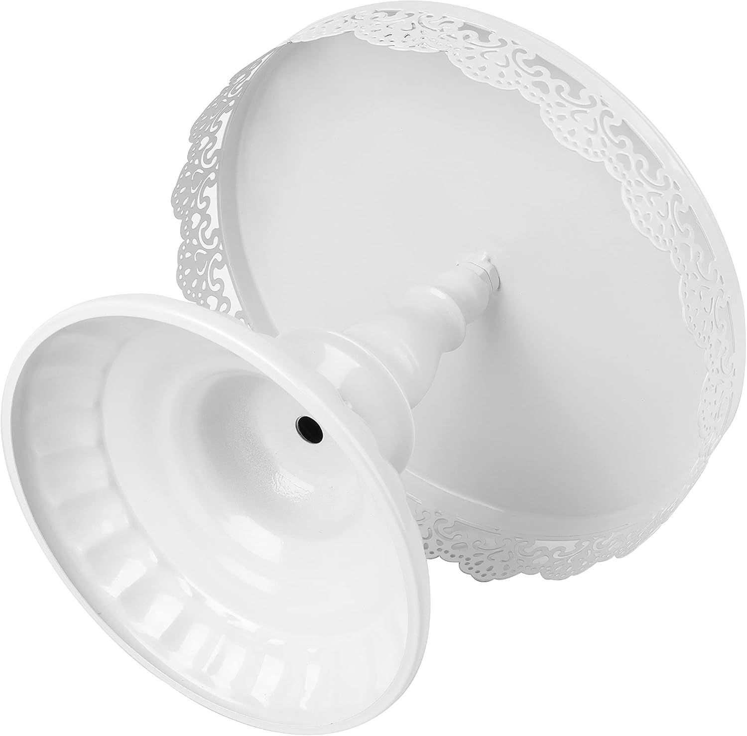 Set of 10-Piece White Metal Cake &amp; Dessert Stand Set