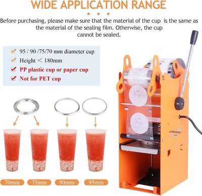 300W Manual Cup Sealing Machine – 400–500 Cups/Hour | 70/75/90/95mm