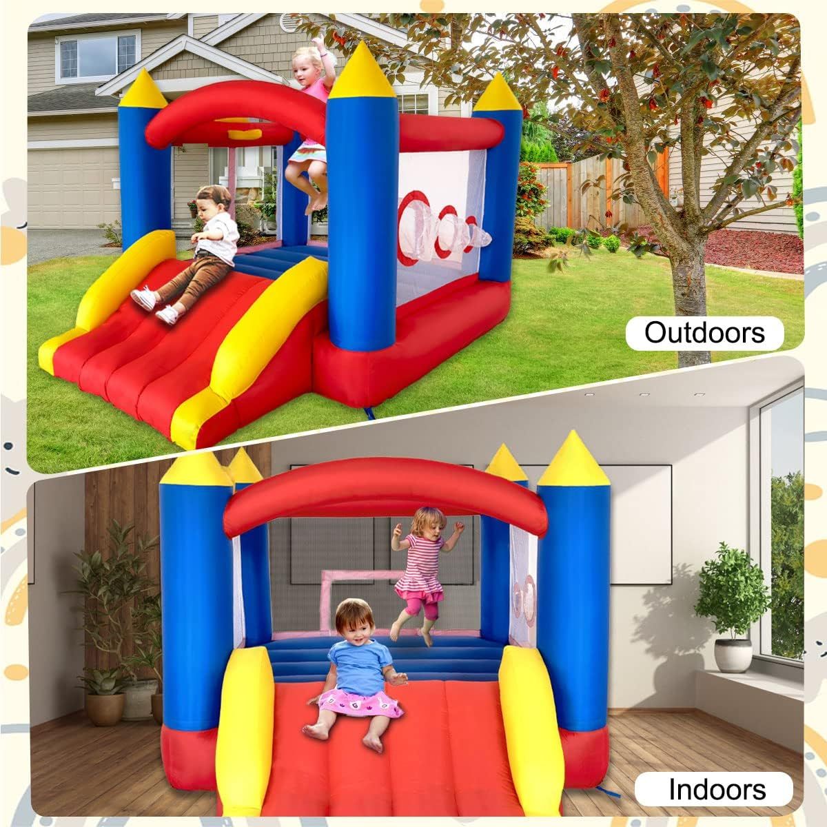 Oversized Inflatable Trampoline Bouncy Castle with Wide Slide Ball Pit