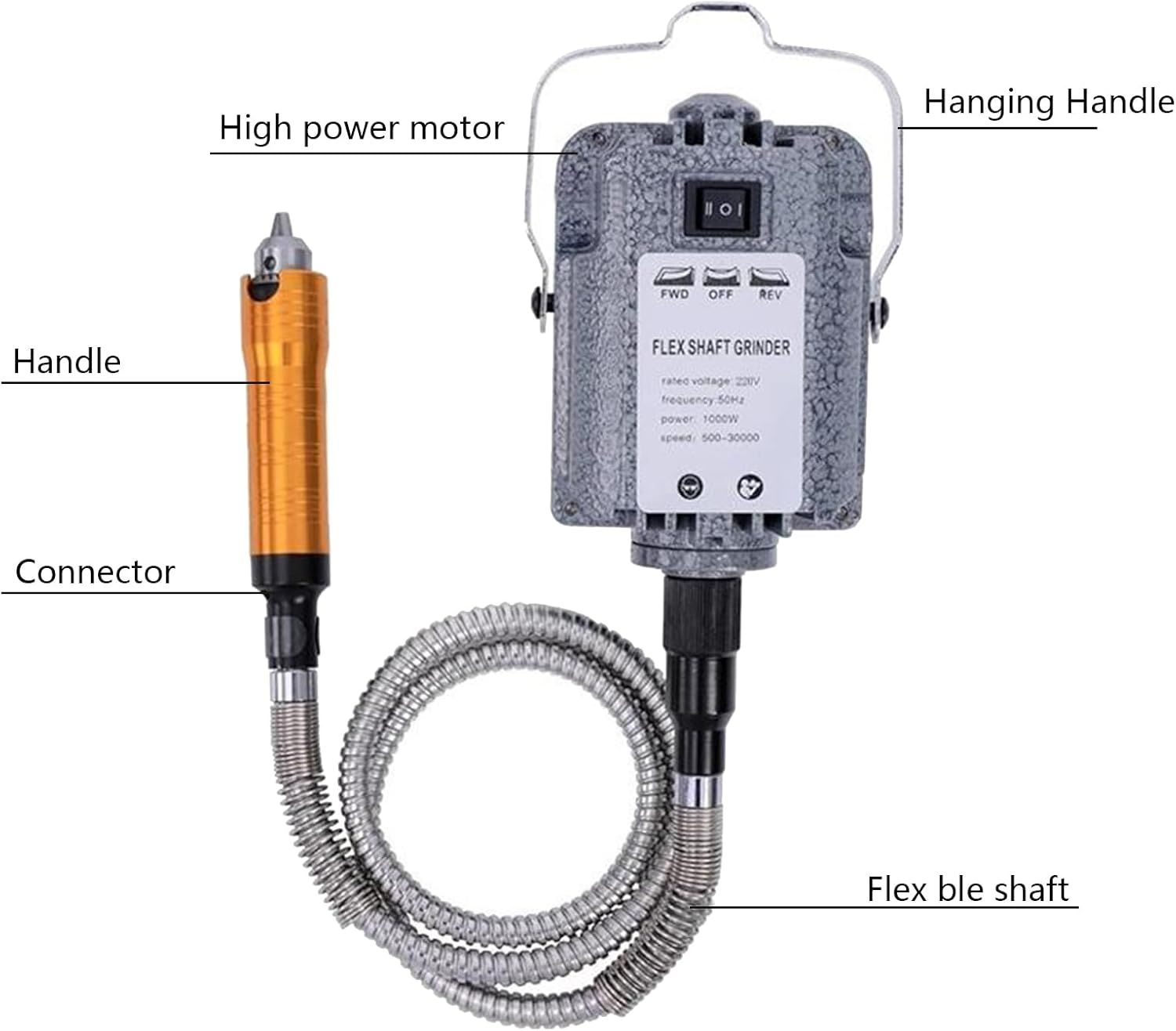 1000W Flex Shaft Rotary Engraving Machine