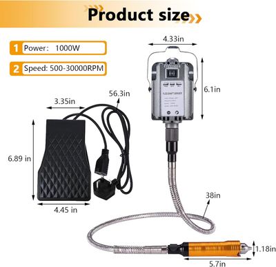 1000W Flex Shaft Rotary Engraving Machine