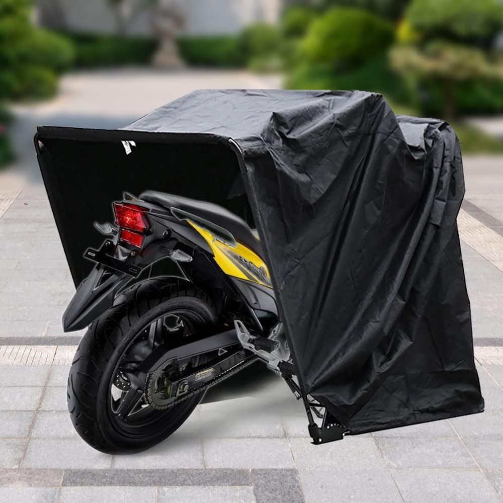 Small Silver Motorcycle Storage Shelter – Waterproof Oxford Cloth &amp; Steel Frame