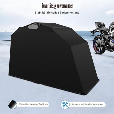 Small Silver Motorcycle Storage Shelter – Waterproof Oxford Cloth &amp; Steel Frame