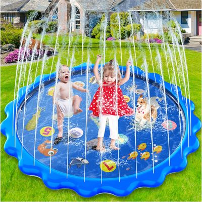 Kids Splash Pad Sprinkler Mat 68 Inch Outdoor Water Play Pool for Toddlers
