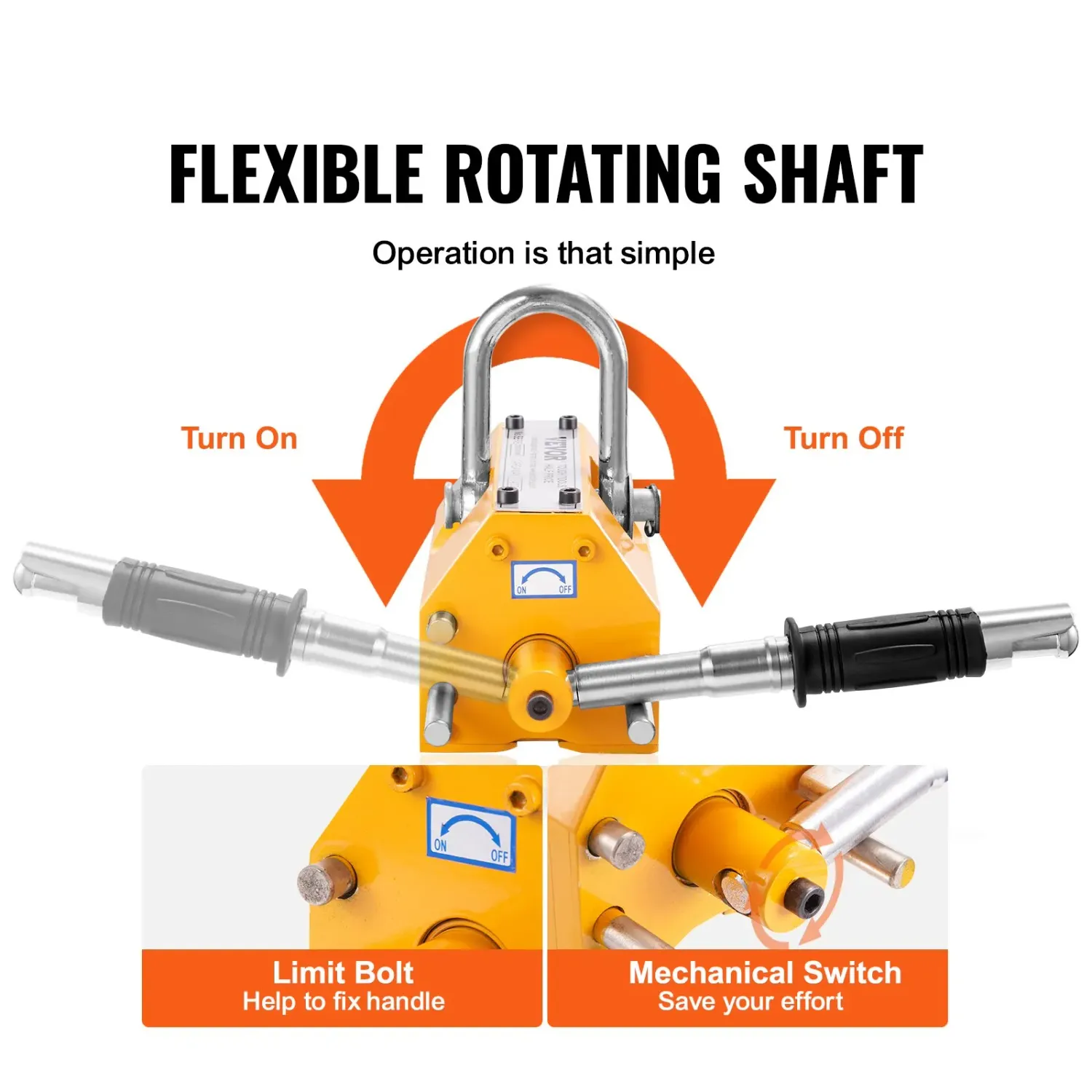 300kg Magnetic Lifter Heavy Duty Permanent Lifting Magnet with Release Handle