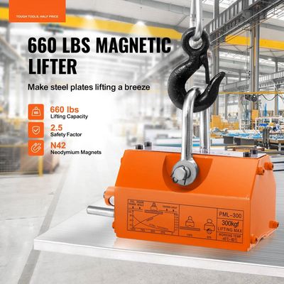 300kg Magnetic Lifter Heavy Duty Permanent Lifting Magnet with Release Handle