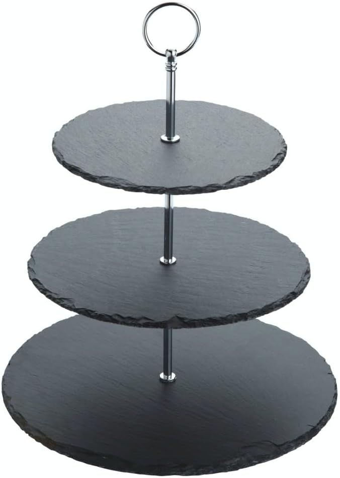 Premium 3-Tier Natural Slate Cake &amp; Afternoon Tea Stand