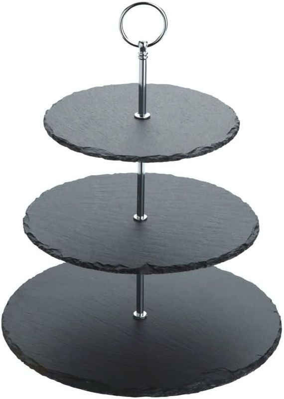 Premium 3-Tier Natural Slate Cake &amp; Afternoon Tea Stand