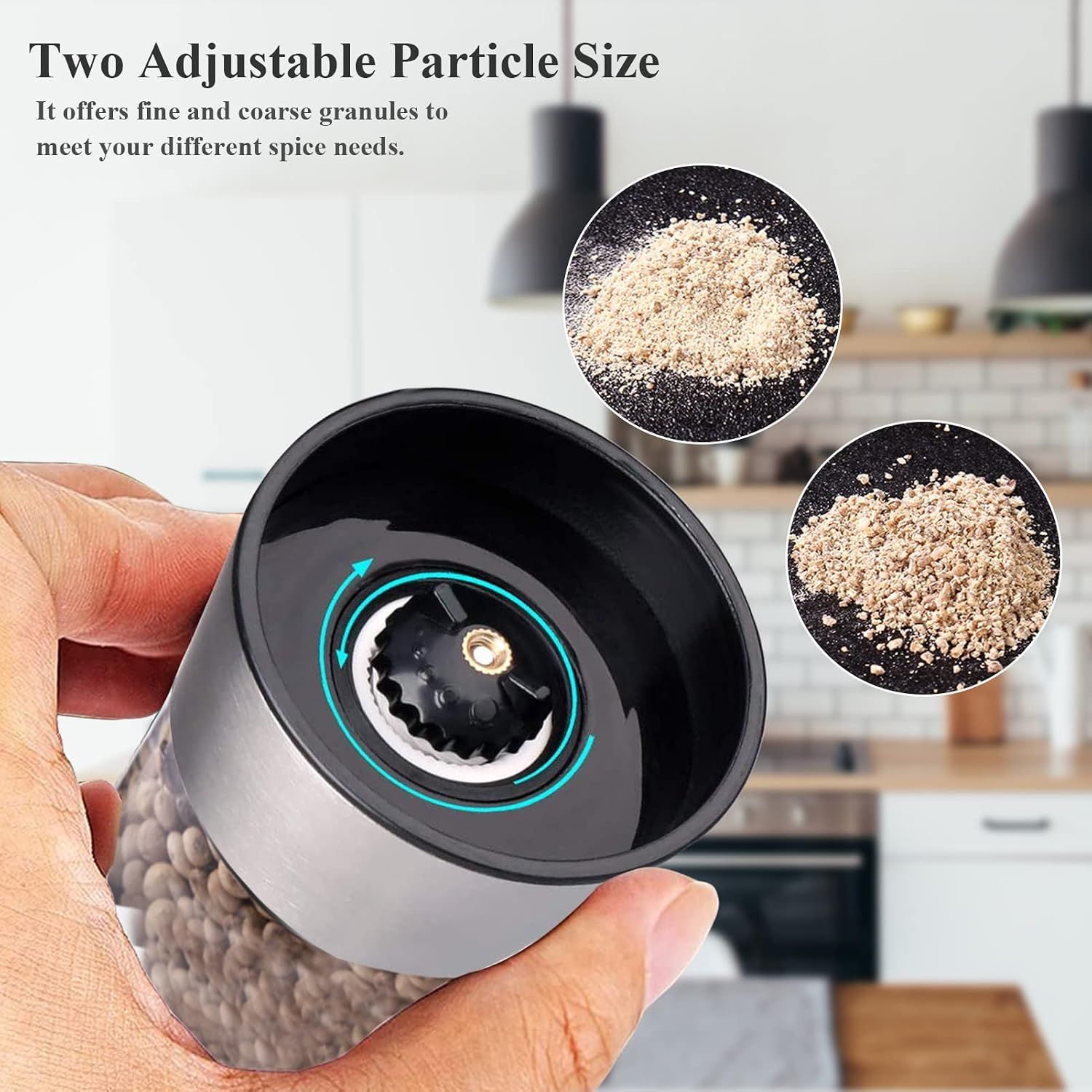 Salt and Pepper Grinder Set Glass Stainless Steel Salt &amp; Pepper Grinder Set – Adjustable Ceramic Grinder
