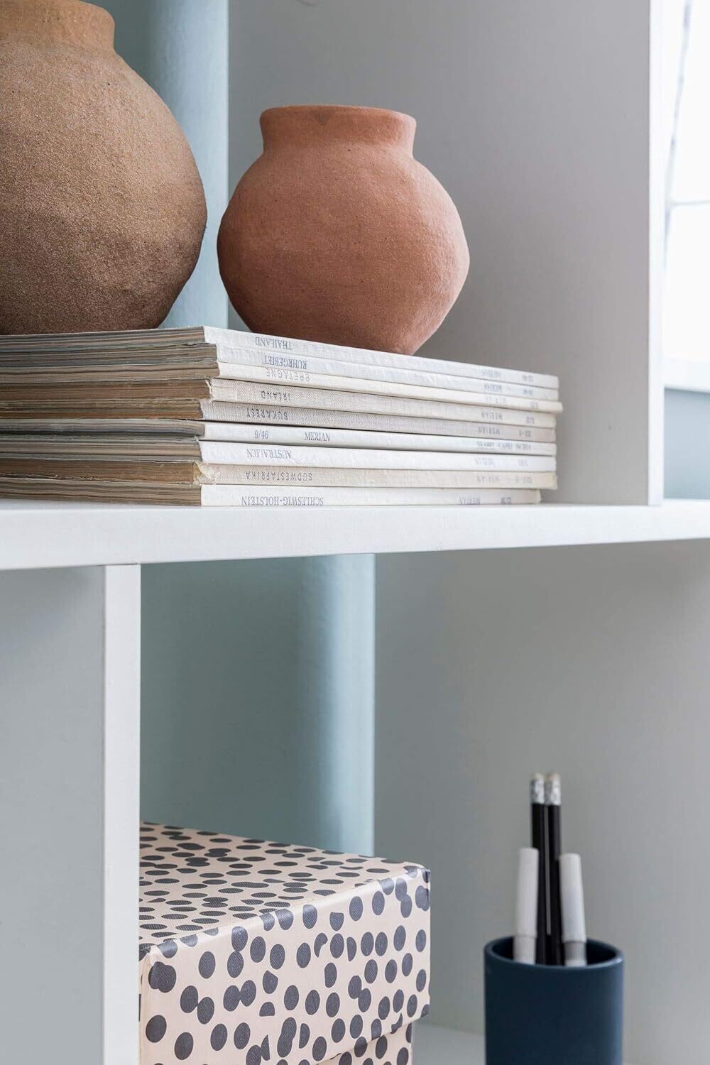 Universal Shelf, Filing Shelf, Bookcase White | Standing Shelf 6 Compartments | Small Design Chest of Drawers | Modern Filing Shelf Chipboard FreestaWall Shelf, 192 x 80 x 23.5 cm