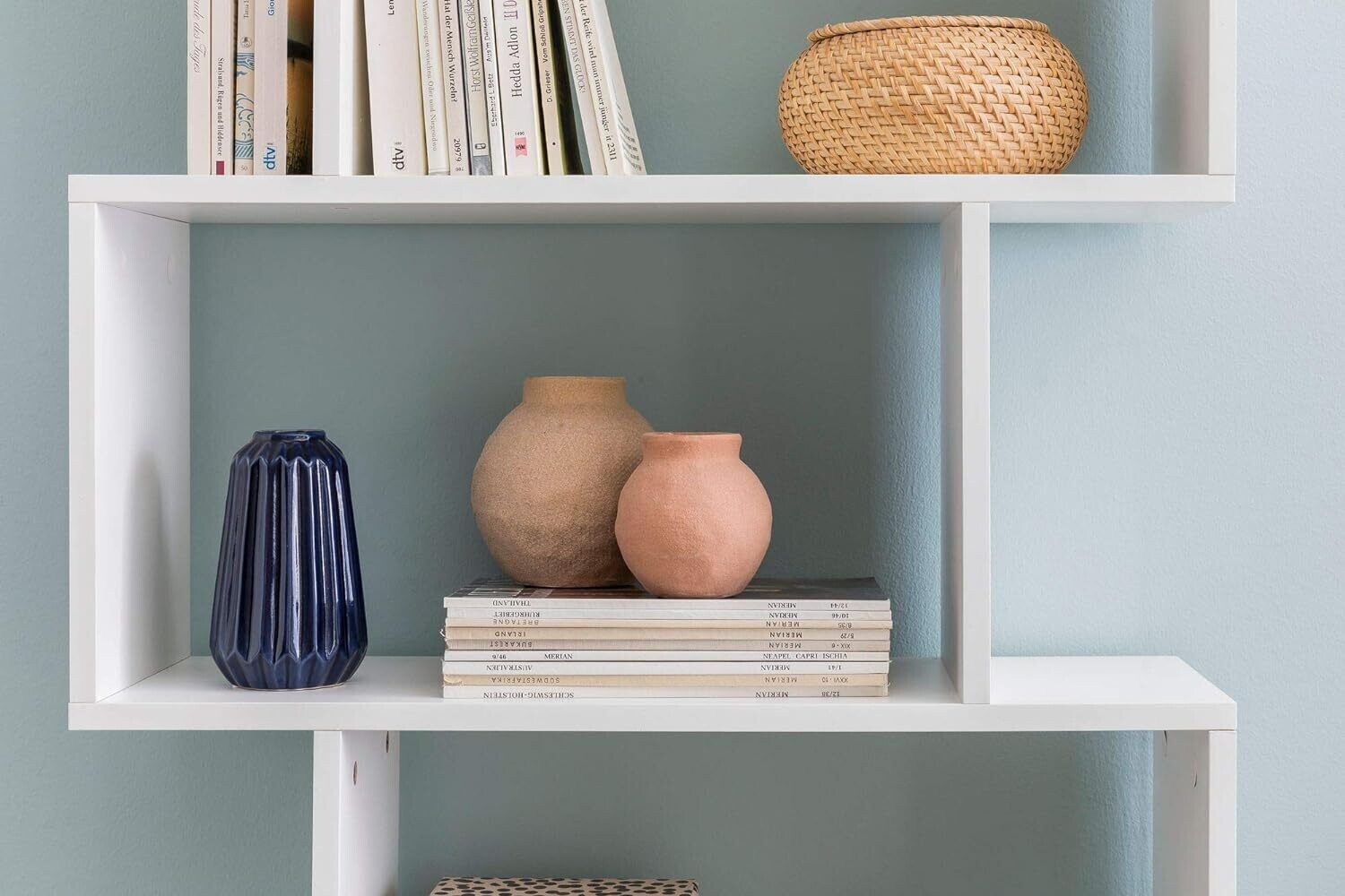 Universal Shelf, Filing Shelf, Bookcase White | Standing Shelf 6 Compartments | Small Design Chest of Drawers | Modern Filing Shelf Chipboard FreestaWall Shelf, 192 x 80 x 23.5 cm