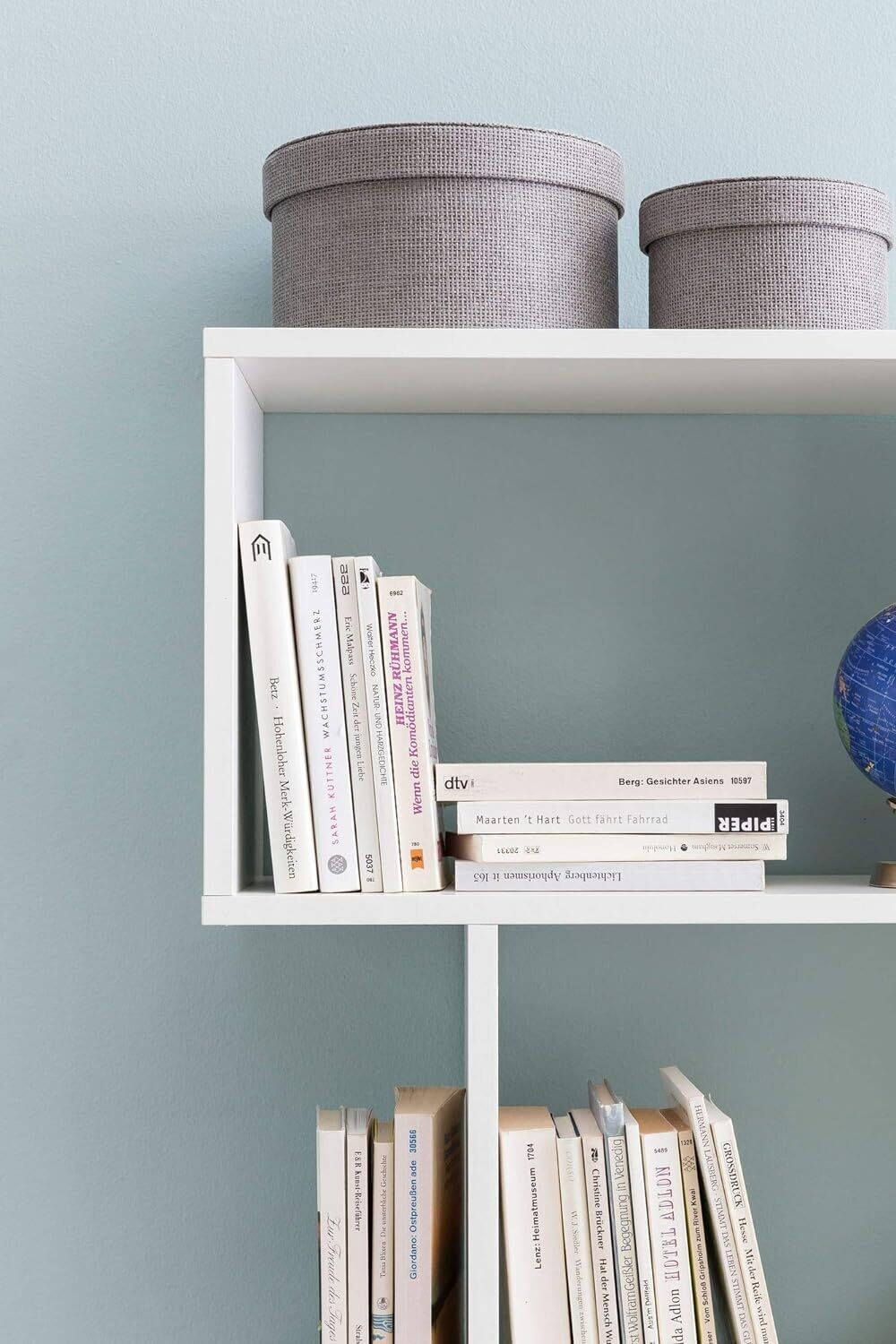 Universal Shelf, Filing Shelf, Bookcase White | Standing Shelf 6 Compartments | Small Design Chest of Drawers | Modern Filing Shelf Chipboard FreestaWall Shelf, 192 x 80 x 23.5 cm