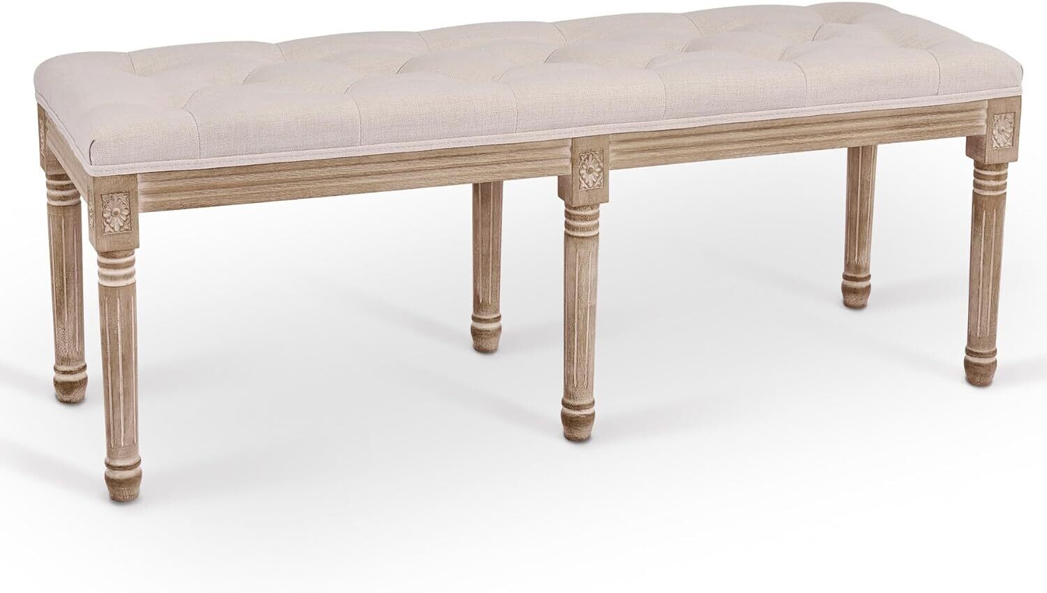 Upholstered Velvet Piano Stool &amp; Makeup Bench – Padded Seat with Wooden Legs
