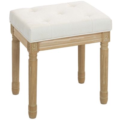 Upholstered Velvet Piano Stool &amp; Makeup Bench – Padded Seat with Wooden Legs