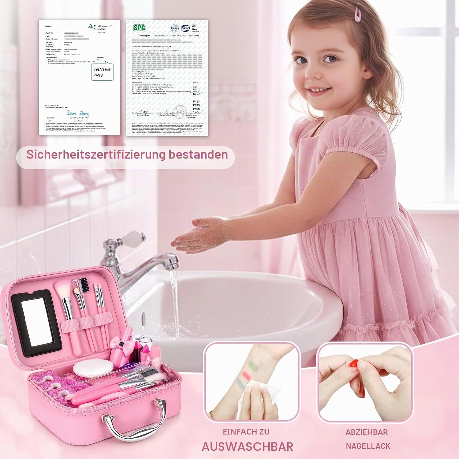 Children's Washable Make-up Set for Girls, Safe Toy Make-up Kit