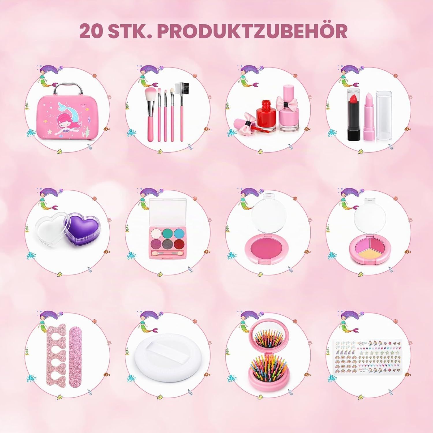 Children's Washable Make-up Set for Girls, Safe Toy Make-up Kit