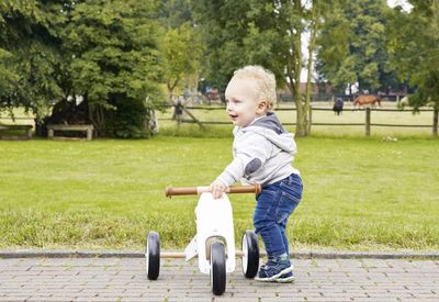 Wooden Mini Tricycle 4-in-1 Convertible Adjustable Saddle