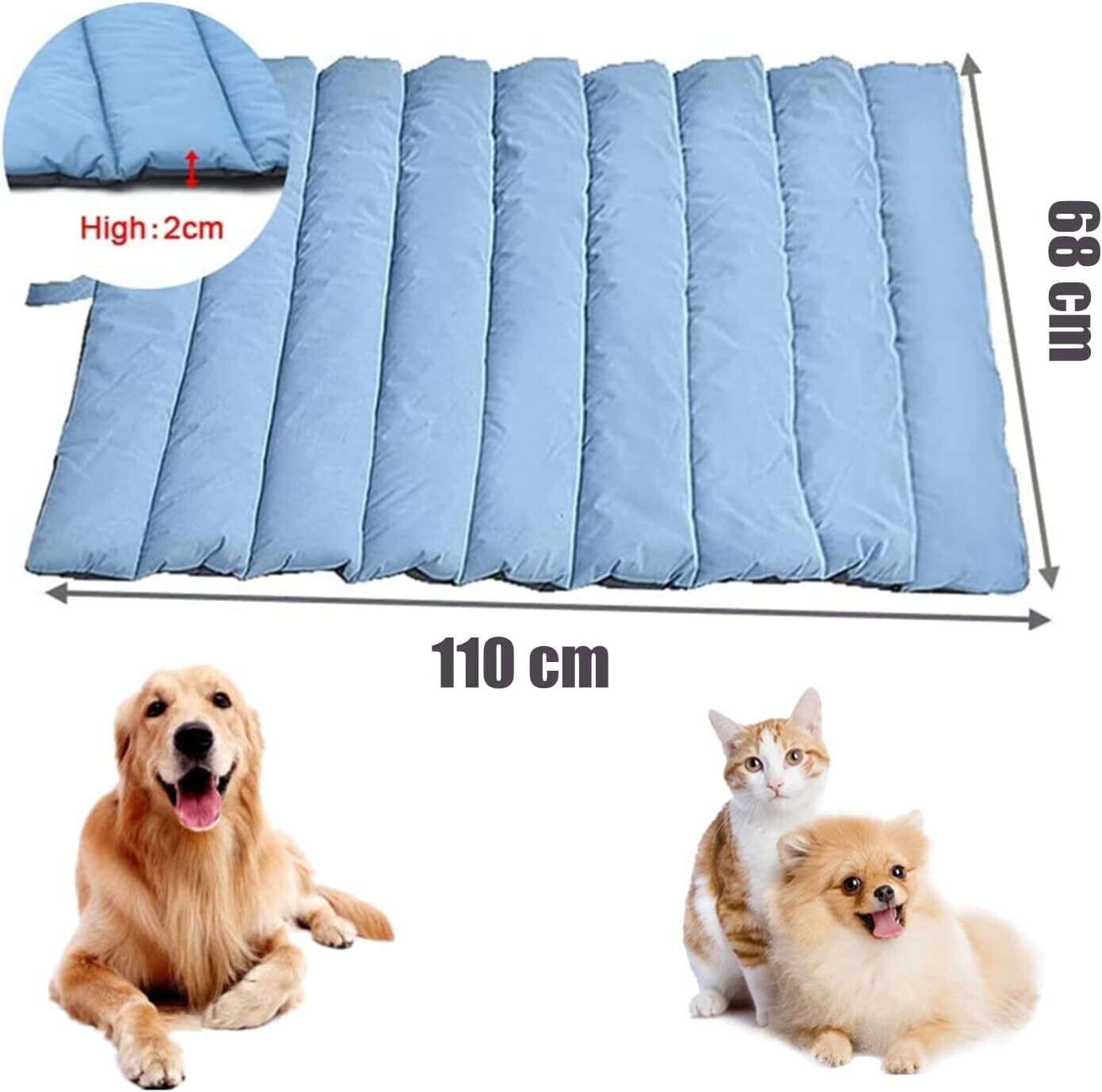 Large Waterproof Dog Mat 110 x 68cm – Foldable Washable Pet Travel Blanket