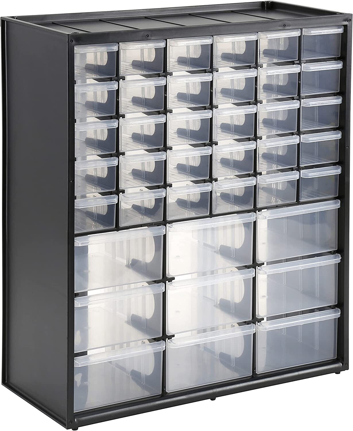 Storage Box with 39-Drawer Small Parts Organizer – Stackable Tool &amp; Hardware Storage Cabinet