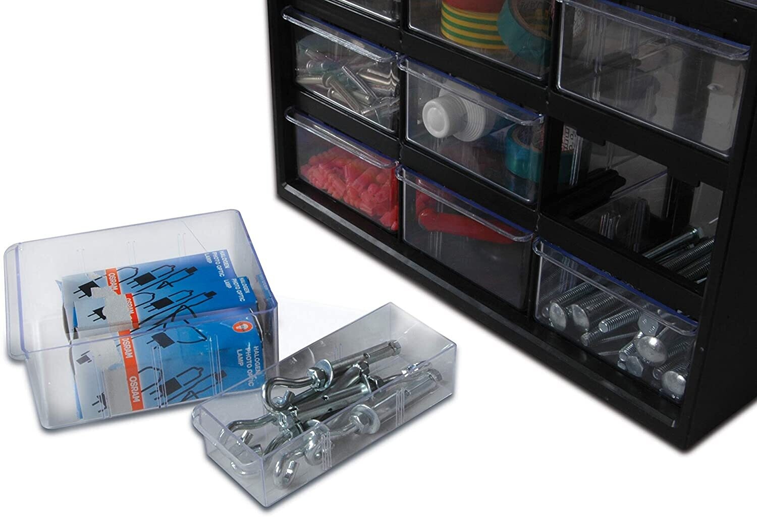 Storage Box with 39-Drawer Small Parts Organizer – Stackable Tool &amp; Hardware Storage Cabinet
