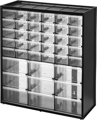 Storage Box with 39-Drawer Small Parts Organizer – Stackable Tool &amp; Hardware Storage Cabinet