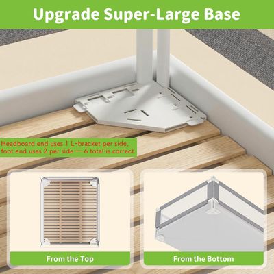 3-Piece King Size Bed Rail for Toddlers, Adjustable Metal Safety Guardrail, Grey
