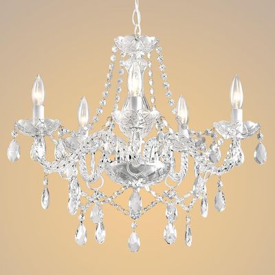 Crystal Chandelier Pendant Ceiling Light 5 Ring LED Fixture 60W E14